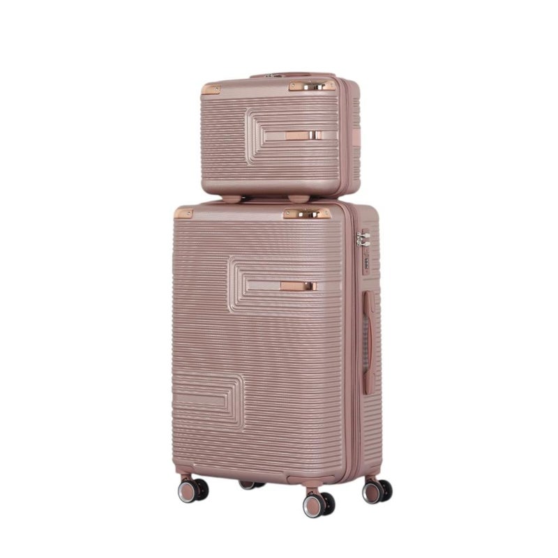 أفياتور شنط سفر  دبش عروسة - مكون من 4قطع ويشمل حقيبتين يد - بكفرات دبل وقفل رقمي ثابت -  ماركة / AVIATOR - Image 5